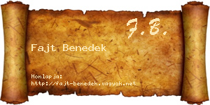 Fajt Benedek névjegykártya