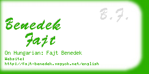 benedek fajt business card